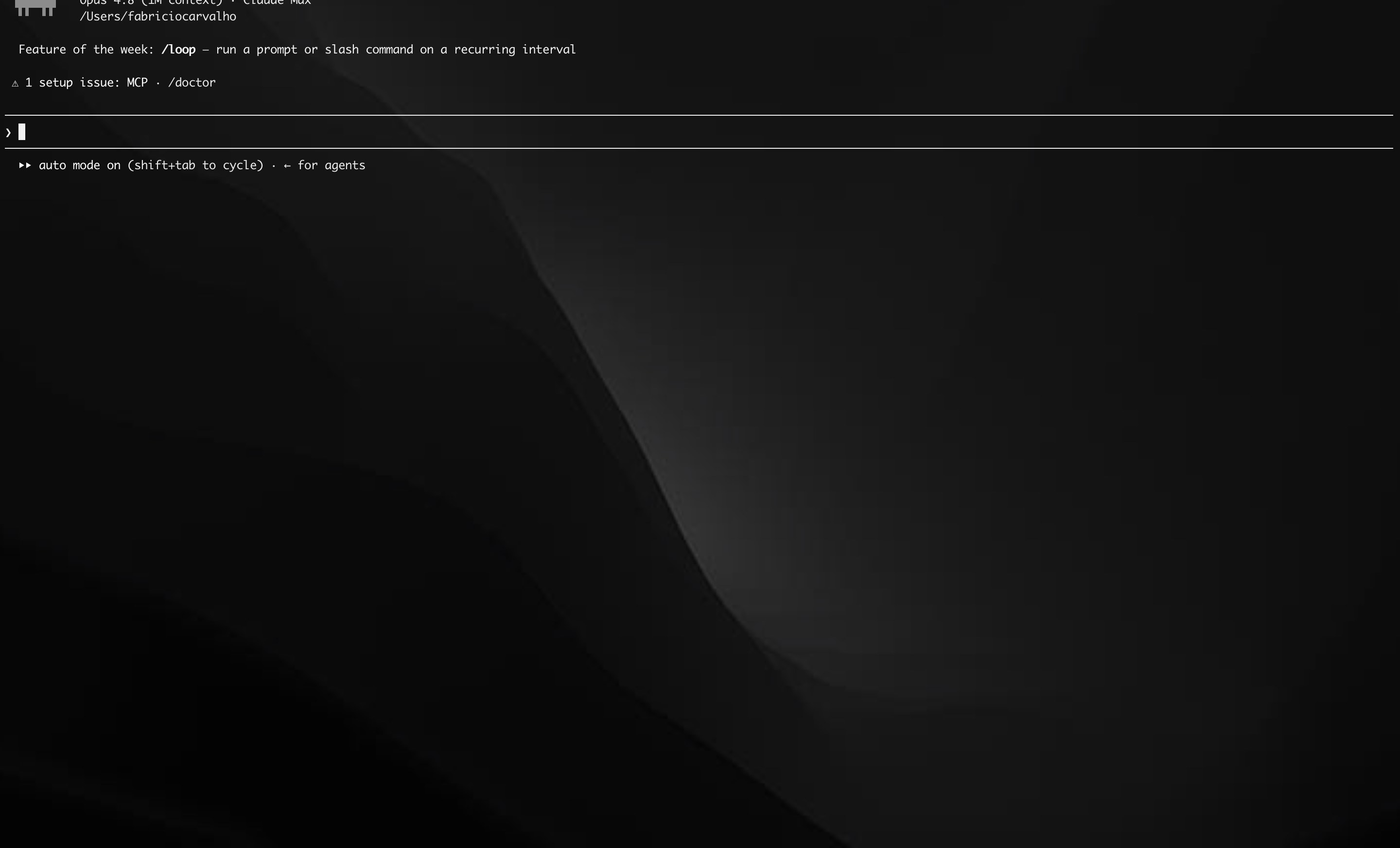 Claude Code com a skin macOS Dark